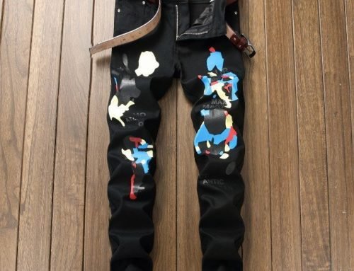 Men’s printed jeans wholesale and retail Black 04