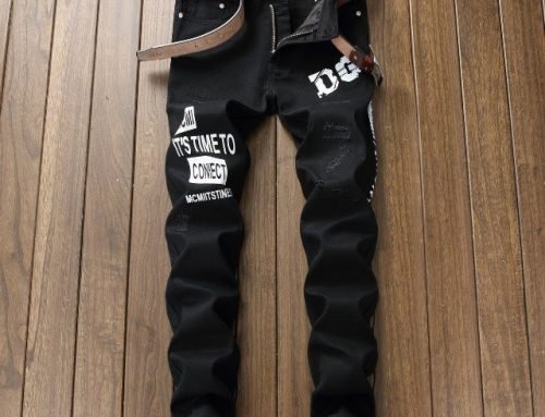 Men’s printed jeans wholesale and retail Black 03