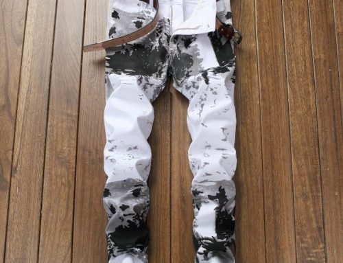 Men’s printed jeans wholesale and retail White 05