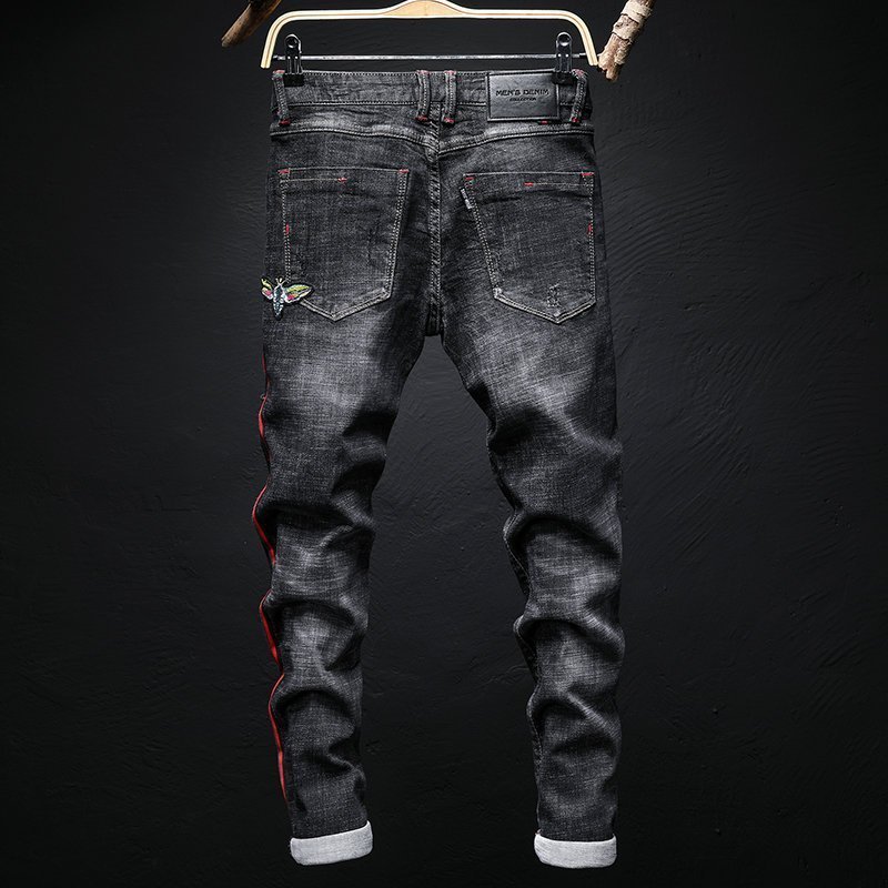 Men fashion jeans with embroidery
