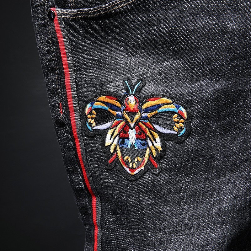 Men fashion jeans with embroidery