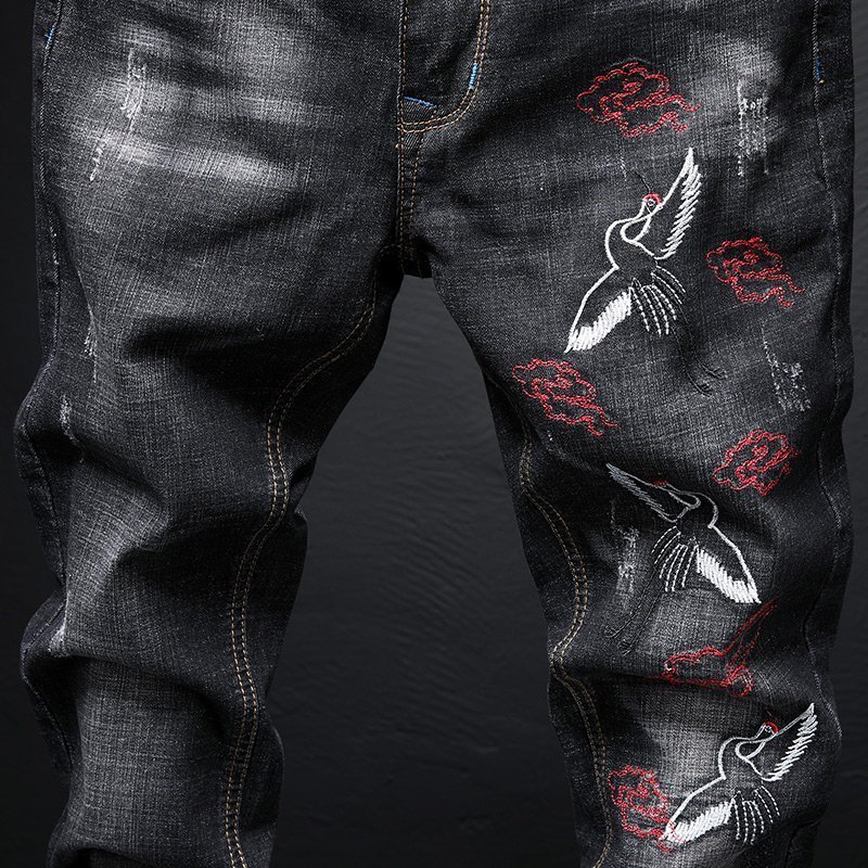 New style fashion embroidered men's jeans