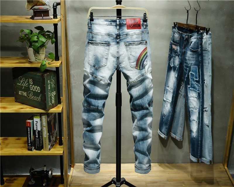 Men's Ripped Slim Fit D08