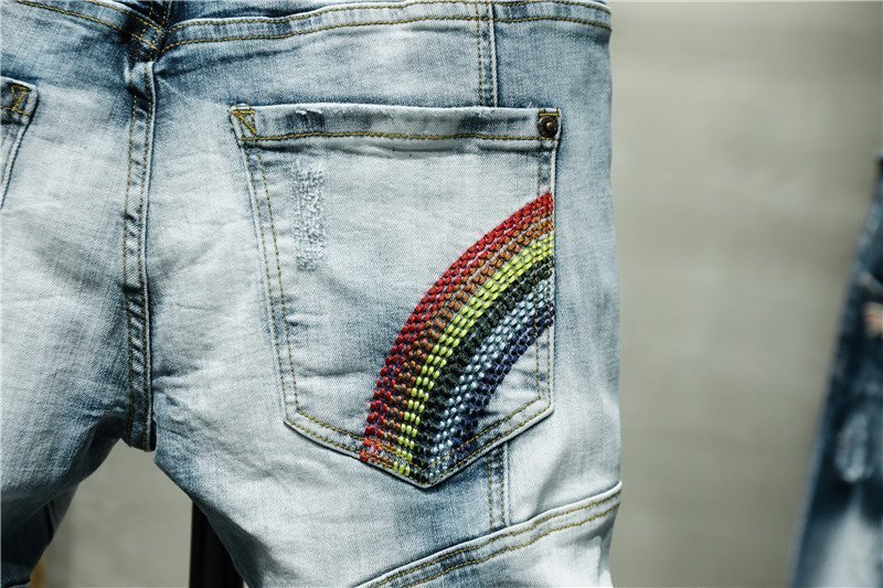 Men's Ripped Slim Fit D08
